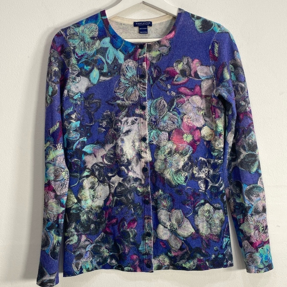 Don Caster Collection Cashmere Sweater Floral Luxury